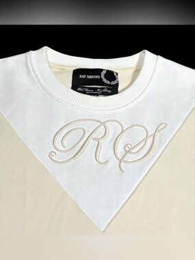 Raf Simons X Fred Perry Cream Embroidered Crewneck Sweatshirt